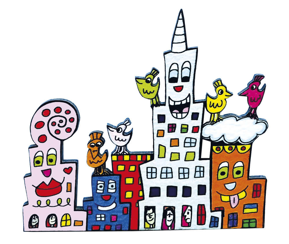Fridolin Pillendoosje James Rizzi-Something About The Night van metaal, meerkleurig, 5.1x3.6x1.8 cm