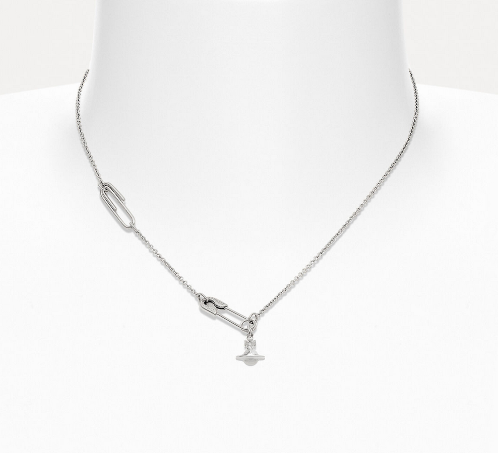 Vivienne Westwood Safety Pin with Orb Pendant Sterling Silver