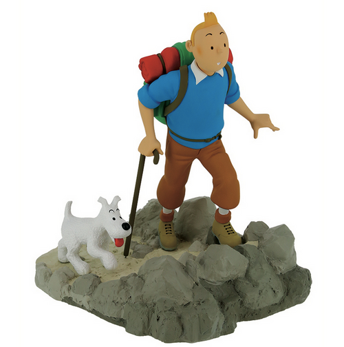 Tintin Hiker with Milou Statuette resin Destination Moon studio brillantine toronto canada