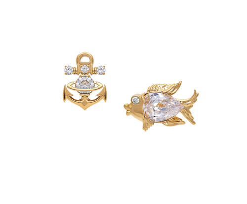 Vivienne Westwood Marialena Fish & Anchor Earrings