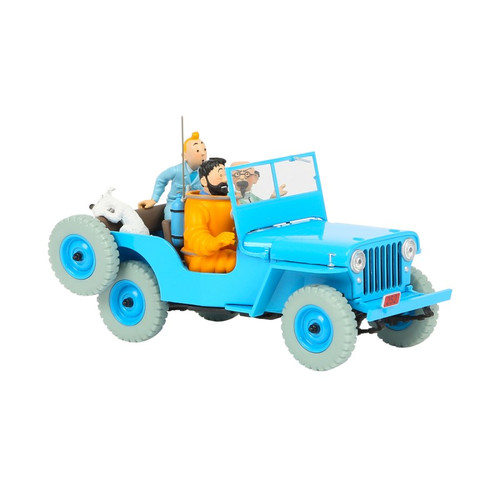 Tintin Car 1:24 Scale / Blue Willy Jeep CJ2A / Destination Moon