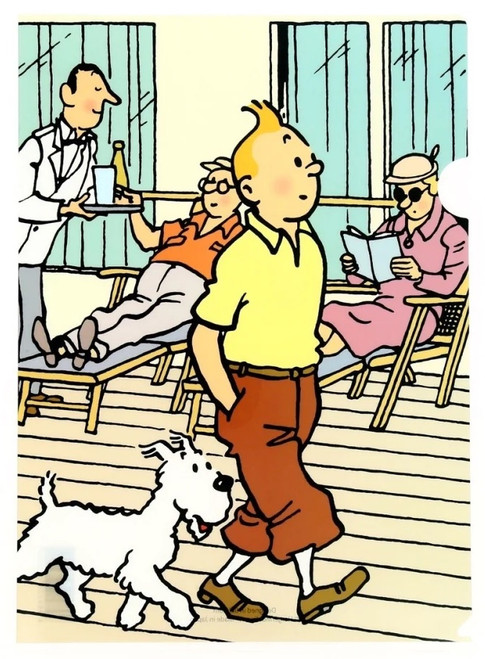 Tintin Folder Walking on Deck