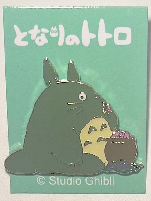 Studio Ghibli My Neighbour Totoro Enamel Pin / White Totoro Sitting with Acorns studio brillantine toronto canada