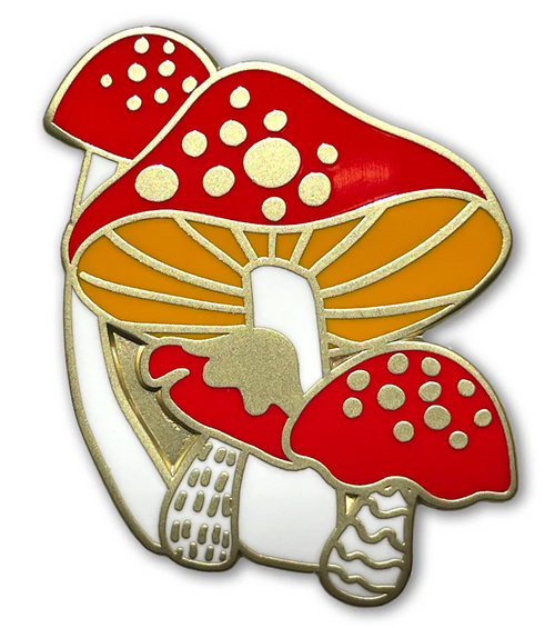 badge bomb Mushroom Enamel Pin studio brillantine toronto canada