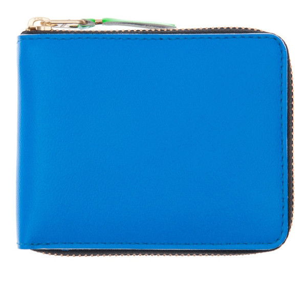 CDG Super Fluorescent SA7100SF blue zip wallet
