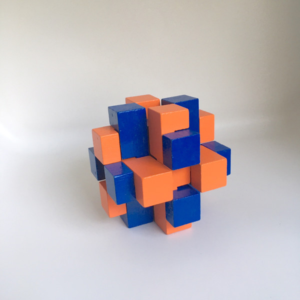 IQ Test Bamboo Puzzle / Block blue-orange