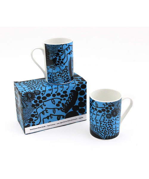 Yayoi Kusama Mug Set for 2 / "Late-night Chat is Filled with Dreams"