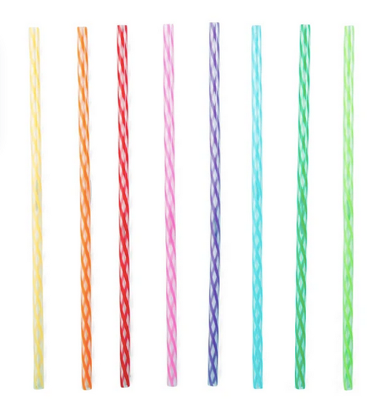 kikkerland rainbow reusable straws 11"