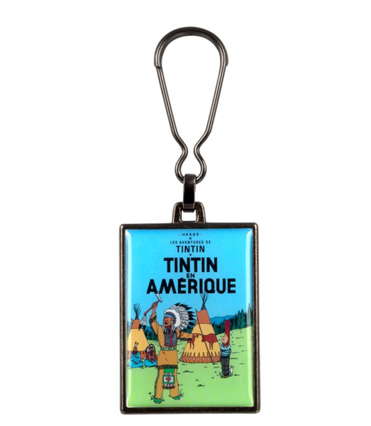 Tintin Book Cover Keyring America Teepee