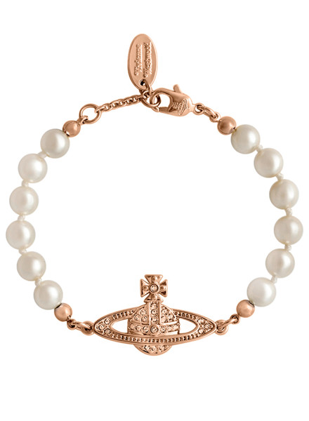 Vivienne Westwood Mini Bas Relief Pearl Bracelet pink gold studio brillantine toronto canada