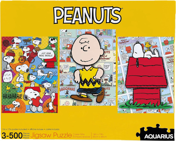 Peanuts Set of 3 aquarius Puzzles / 500 pieces studio brillantine toronto canada