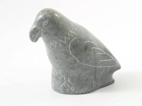 Inuit Art Bird of Prey 31444 / stone Sculpture studio brillantine toronto canada
