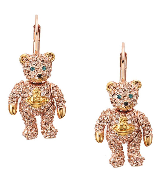 Vivienne Westwood Little Pave Teddy Earrings pink gold studio brillantine toronto canada