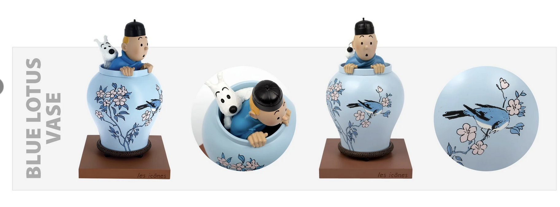 Tintin blue lotus vase studio brillantine toronto canada