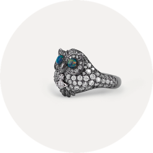 Vivienne Westwood Louisette Owl Ring / Sterling Silver