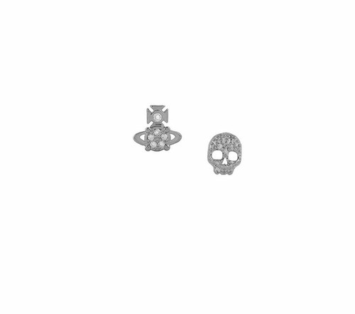Vivienne Westwood Brandita Stud Earrings / Orb and Skull
