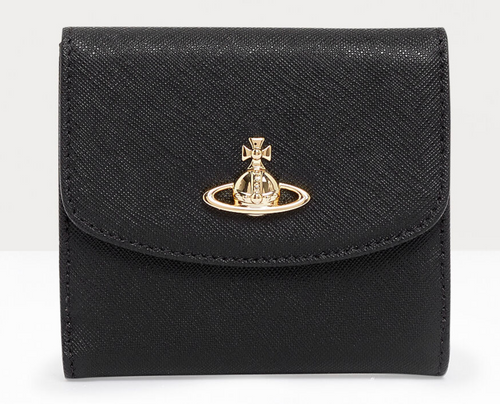 ★Vivienne Westwood★ Small Logo Wallet Black 5115002JWL001L Vivienne_Westwood_Saffiano_Sma