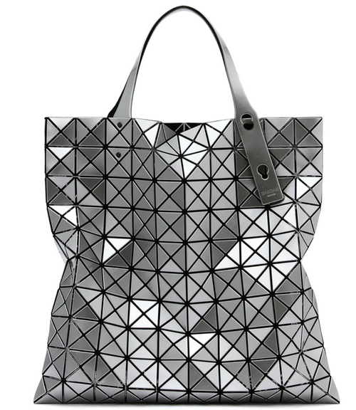 Bao Bao Bag  Issey Miyake Carton Prism Tote Bag Metallic Silver