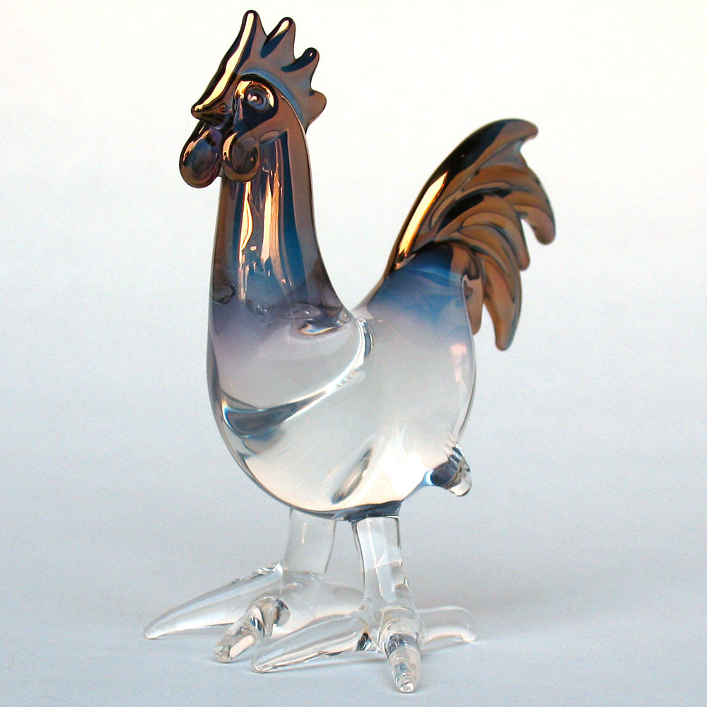Hand Blown Glass Rooster Prochaska Gallery