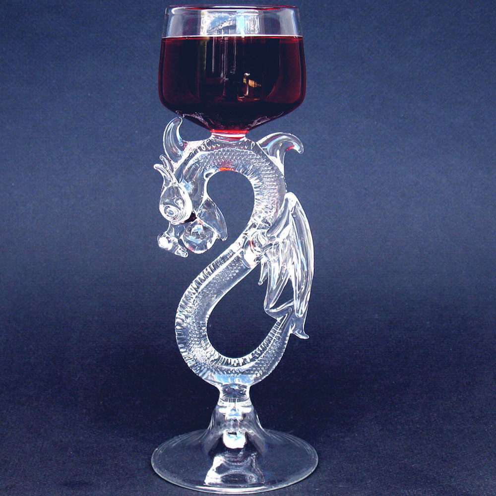 Dragon Wine Glass Hand Blown Crystal Goblet Prochaska Gallery