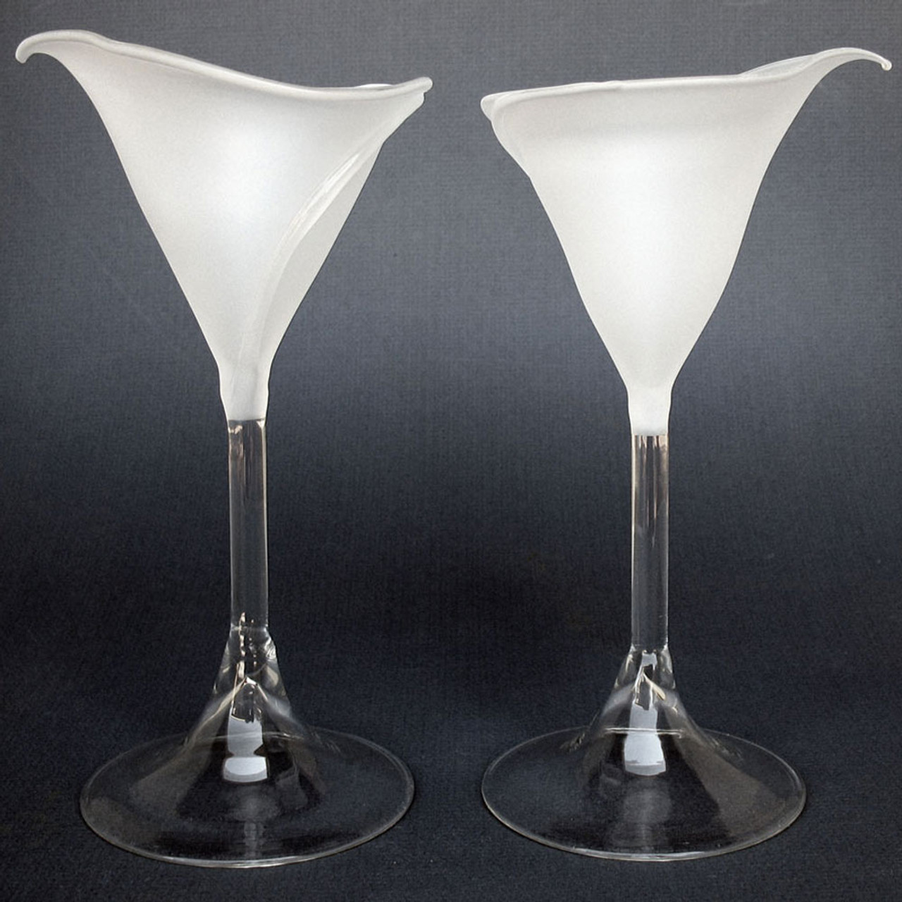 Calla Lily Lilies Flutes Champagne Glasses Frosted