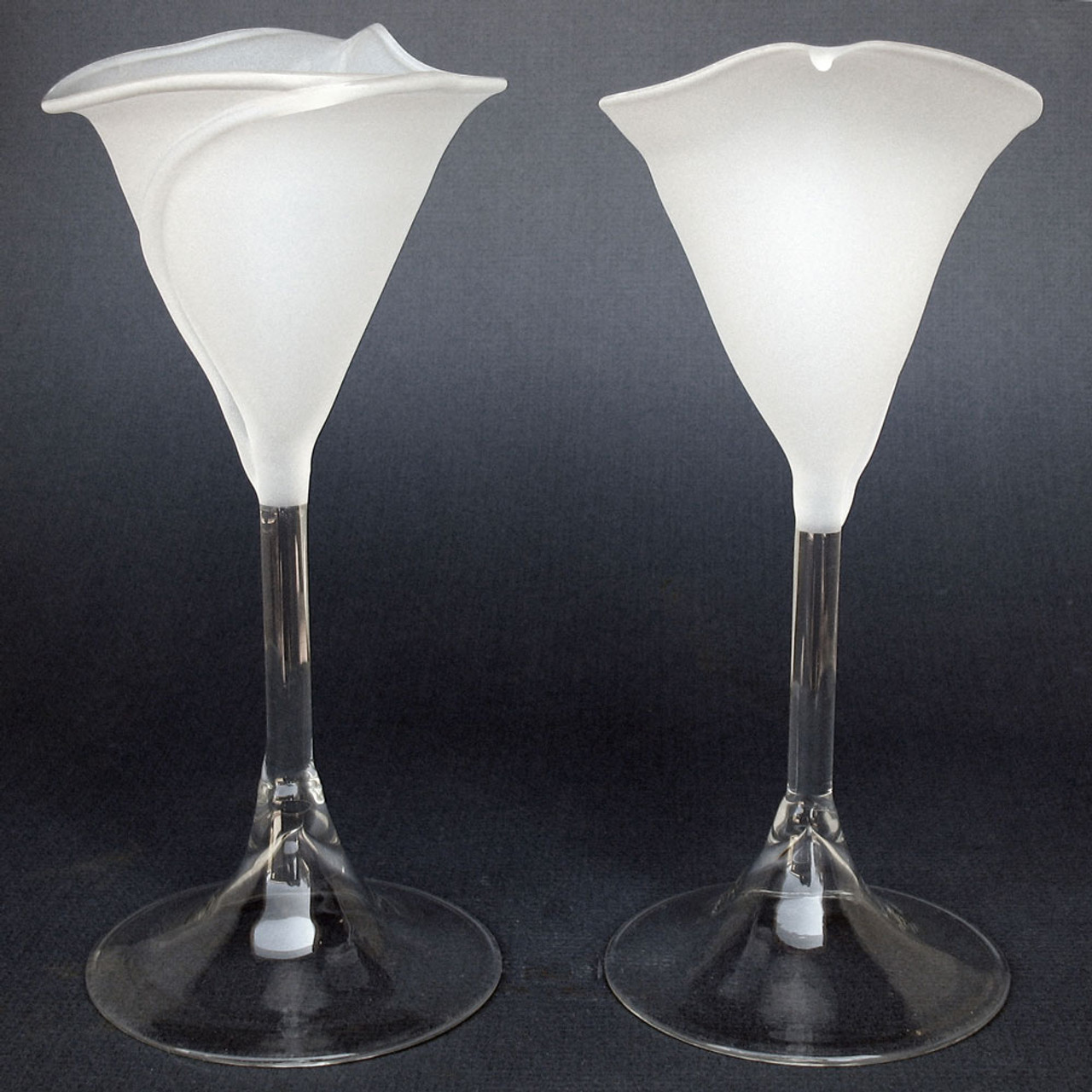 Calla Lily Lilies Flutes Champagne Glasses Frosted - Prochaska Gallery