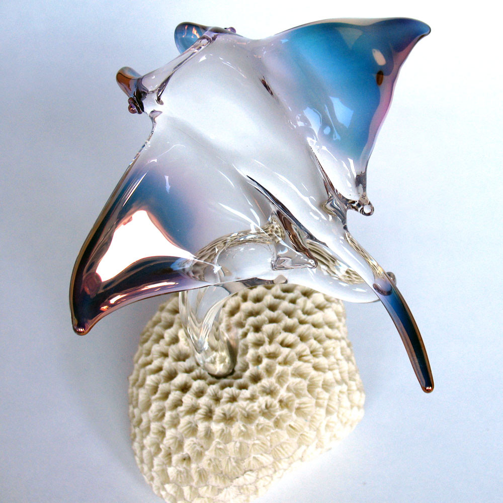 Hand Blown Glass Manta Ray - Prochaska Gallery