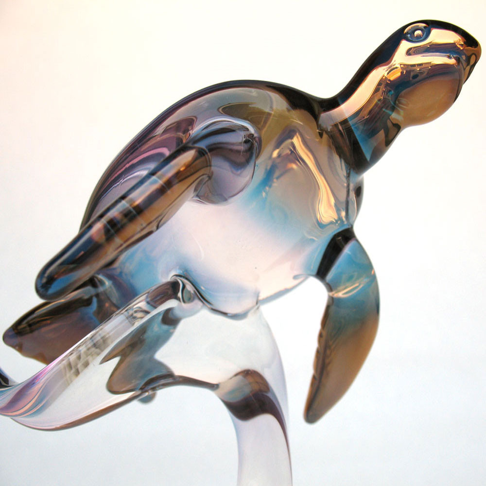 Hand Blown Glass Sea Turtle Figurine Prochaska Gallery