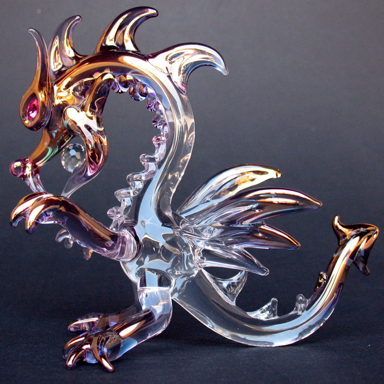 Prochaska Gallery Hand Blown Glass Dragon Classic Figurine-