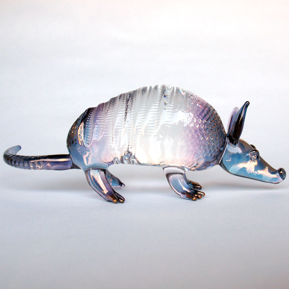 Hand Blown Glass Armadillo Figurine - Prochaska Gallery