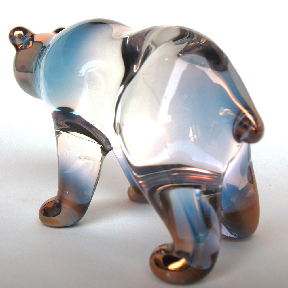 Hand Blown Glass Grizzly Bear Black Bear Figurine Prochaska Gallery