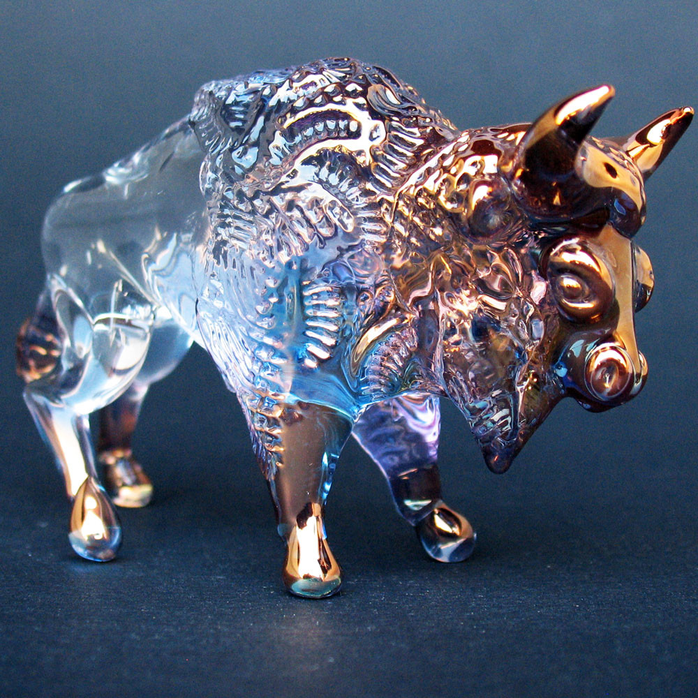 M2782イタリア MURANO GLASS BISON ムラノガラス ヴェネチアンガラス