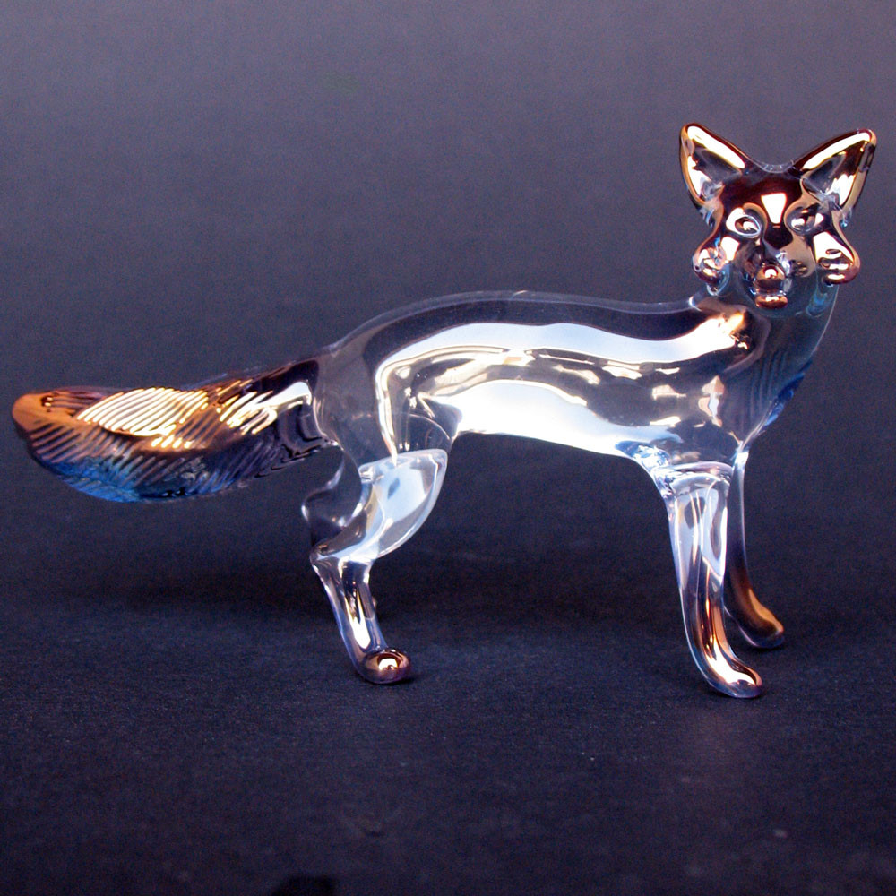 Hand Blown Glass Fox Figurine - Prochaska Gallery