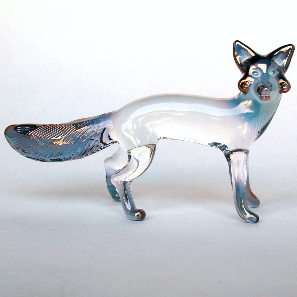 Hand Blown Glass Fox Figurine - Prochaska Gallery