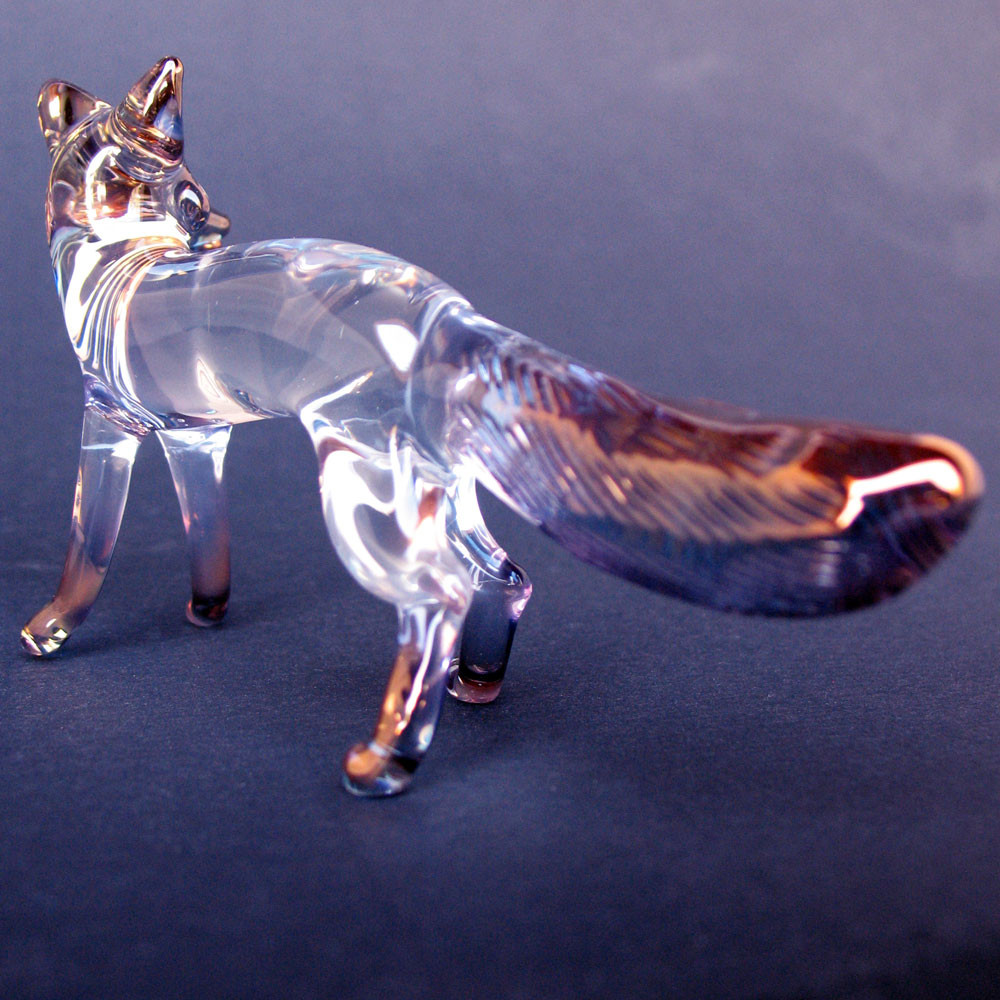 Hand Blown Glass Fox Figurine - Prochaska Gallery