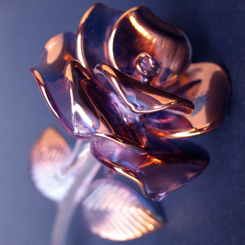 Hand Blown Glass Anniversary Rose Figurine - Prochaska Gallery