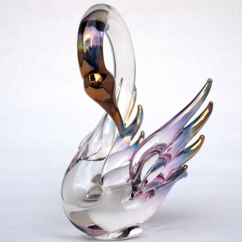 Hand Blown Glass Swan Prochaska Gallery