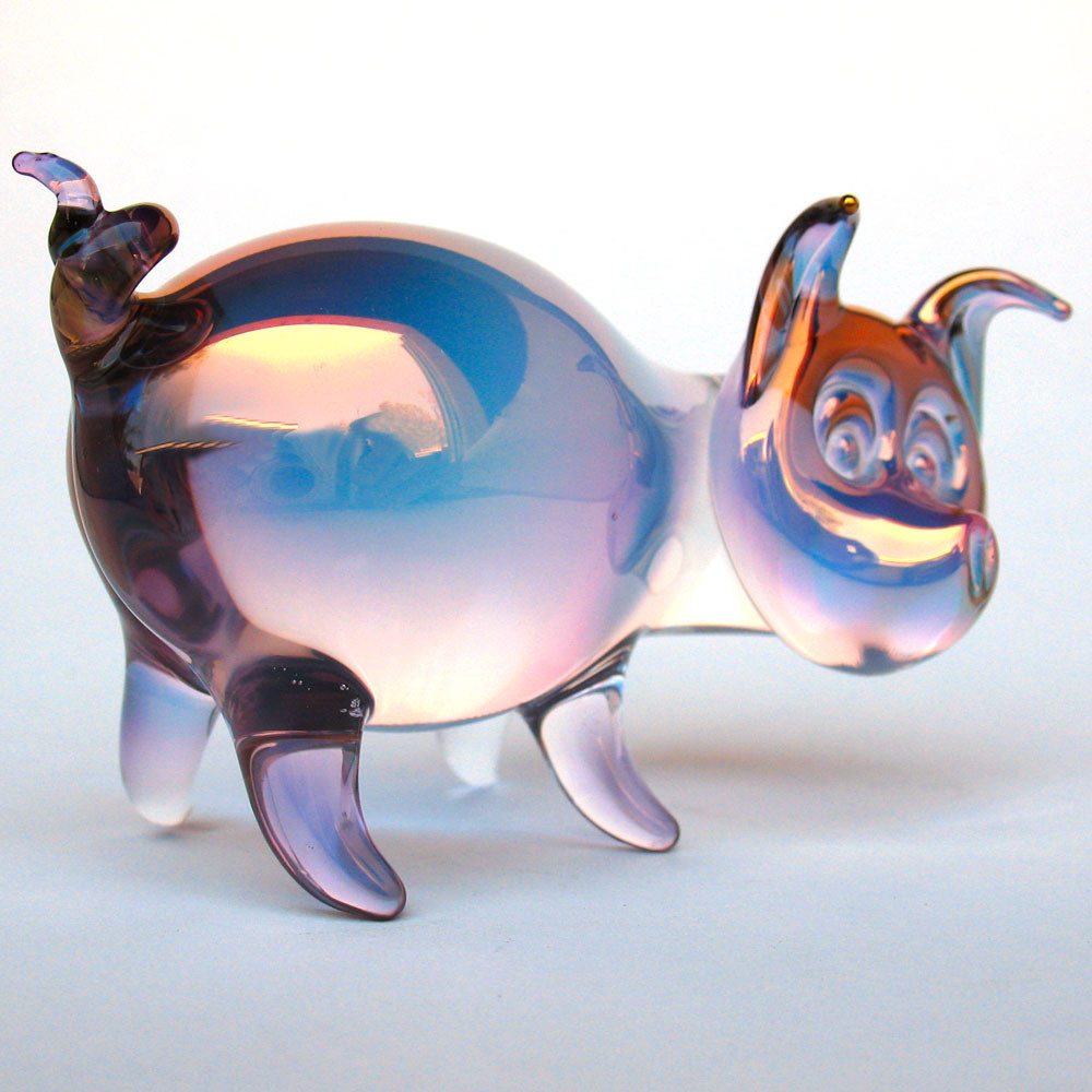 Hand Blown Glass Pig - Prochaska Gallery