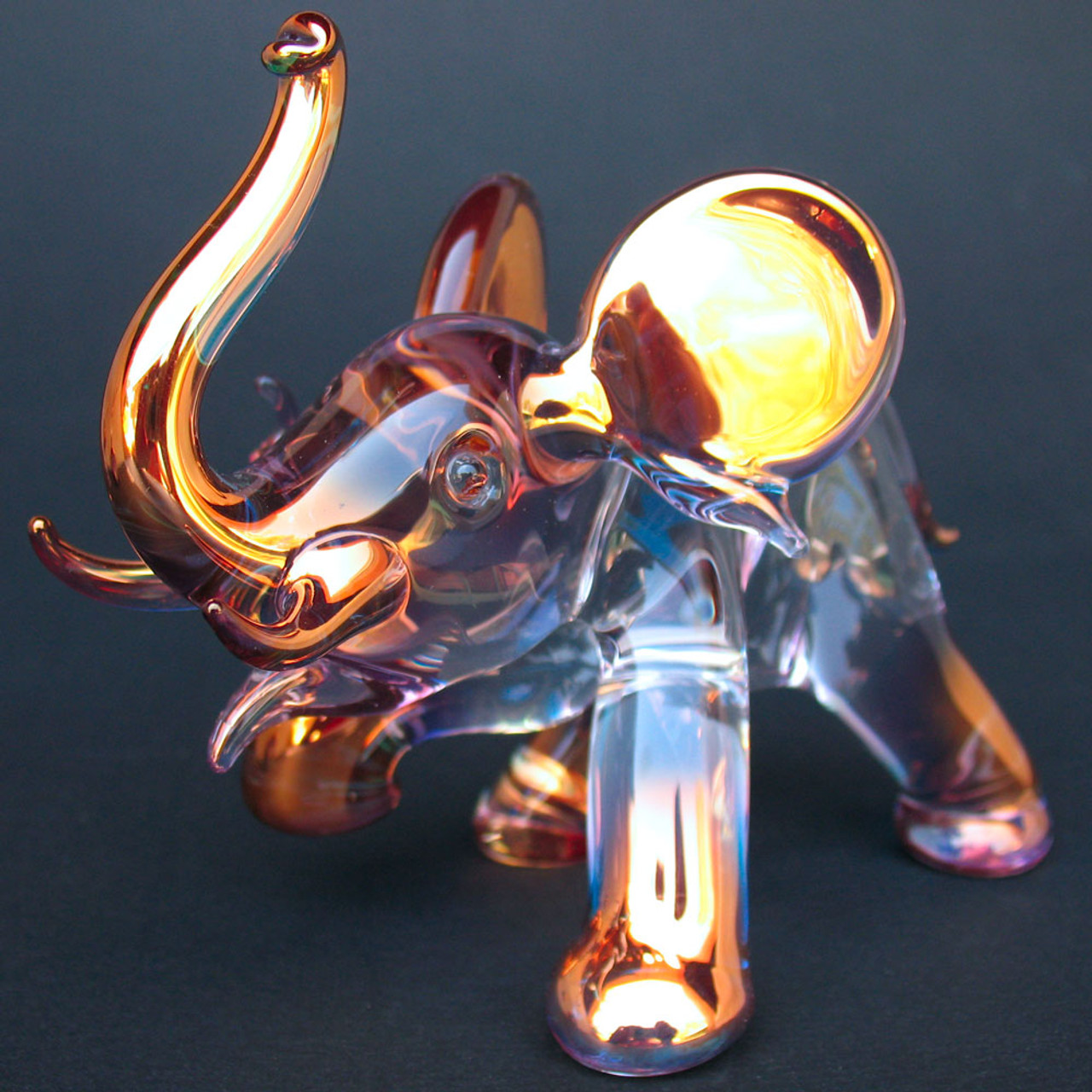 Hand Blown Glass Elephant and Mouse - Prochaska Gallery