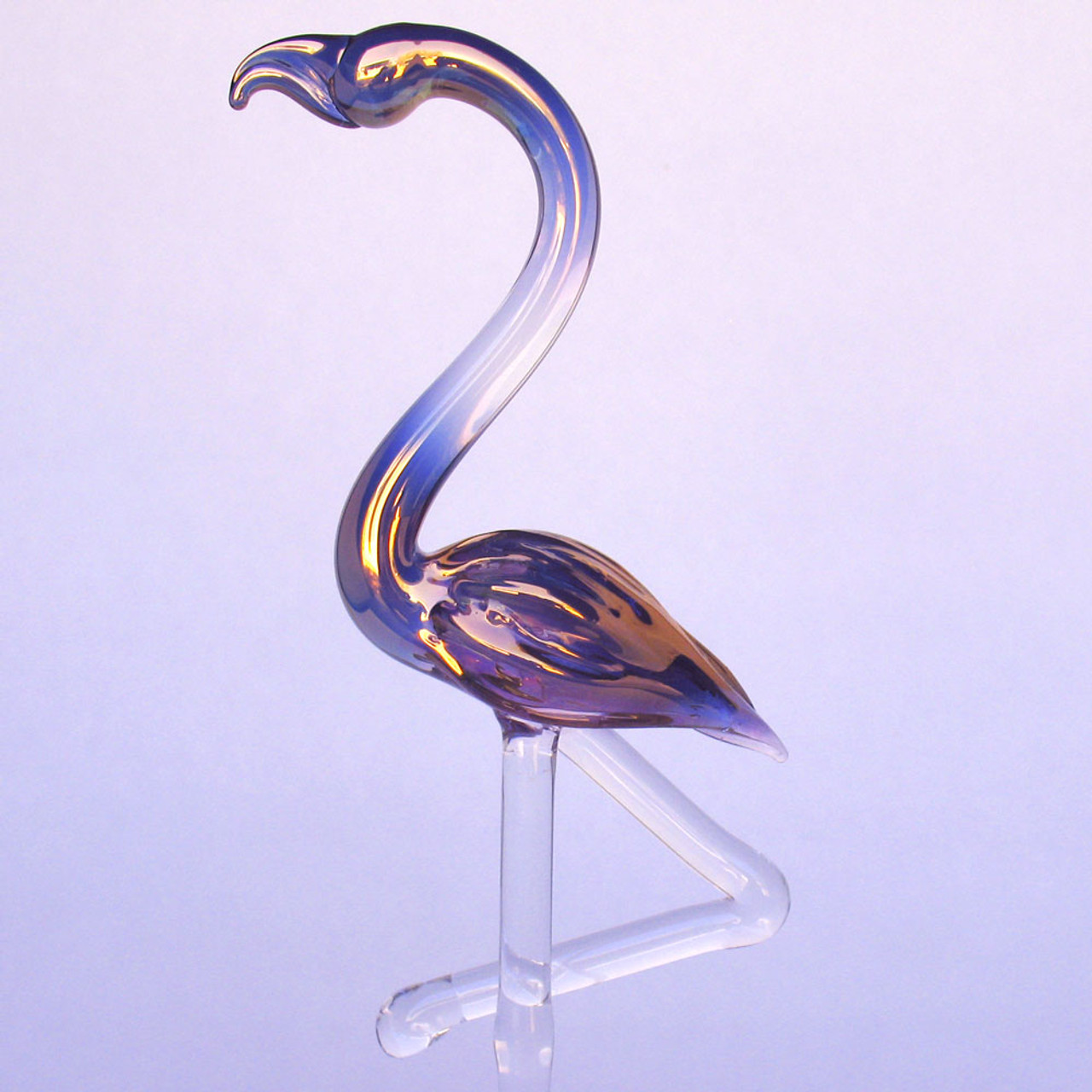 Hand Carved Wooden Pink Flamingo Eye Glasses Holder Signed By Craftman