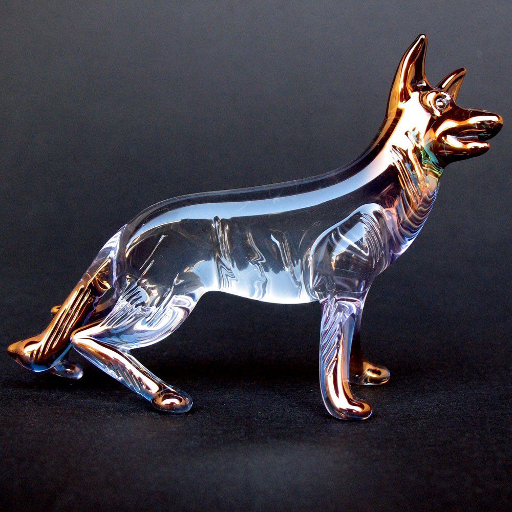 Hand Blown Glass German Shepherd - Prochaska Gallery
