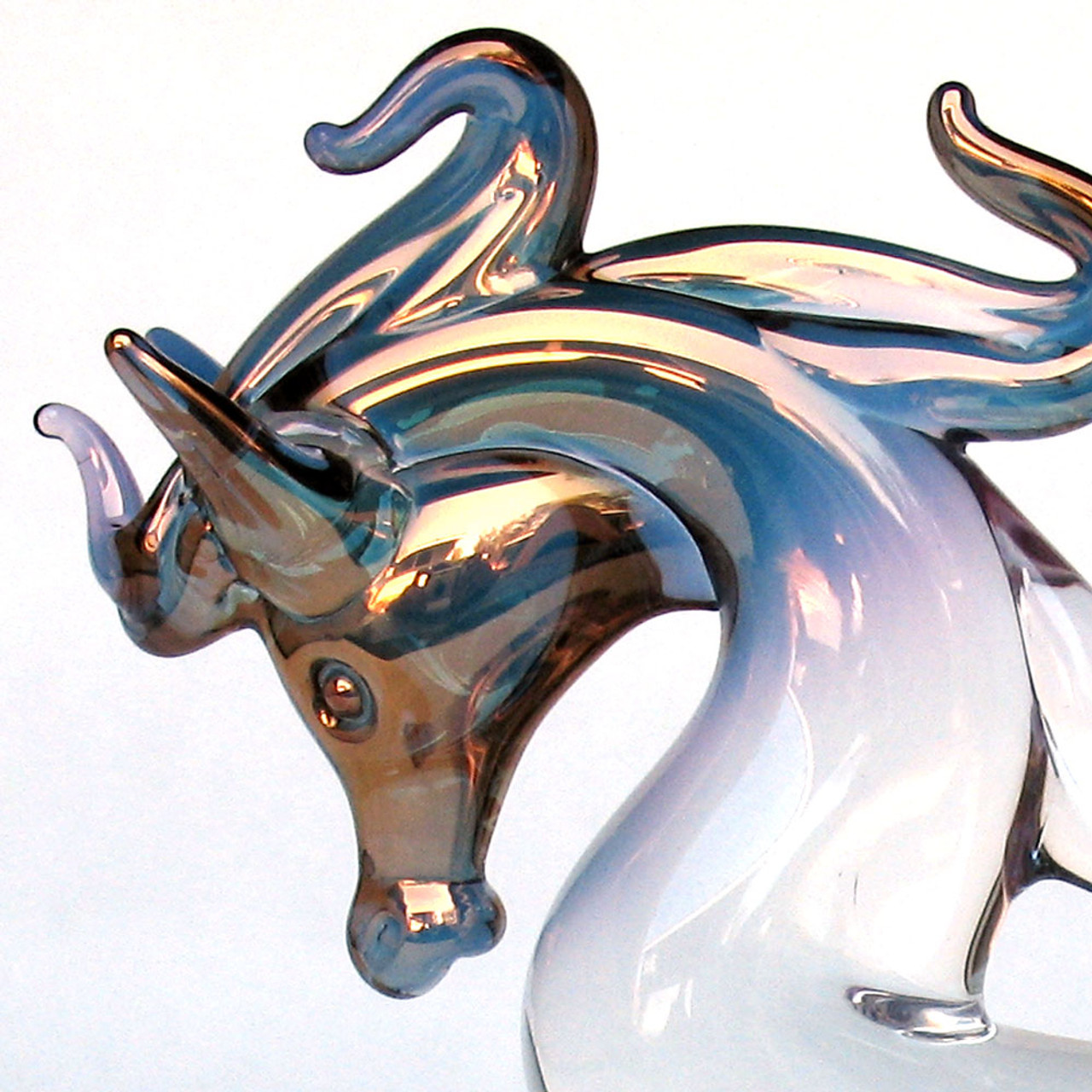 Prochaska Gallery Hand Blown Glass Horse Rearing Crystal Figurine 