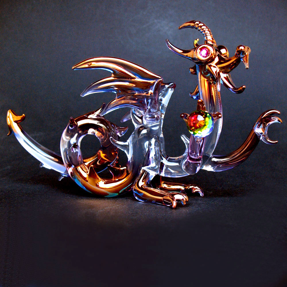 Dragon Christmas Tree Topper Hand Blown Glass Ornament Prochaska Gallery