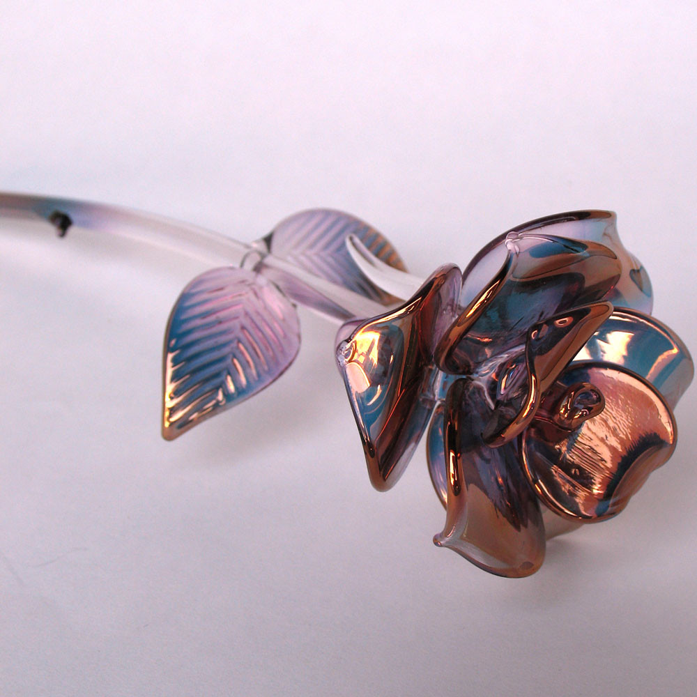 Hand Blown Glass Anniversary Rose Figurine - Prochaska Gallery