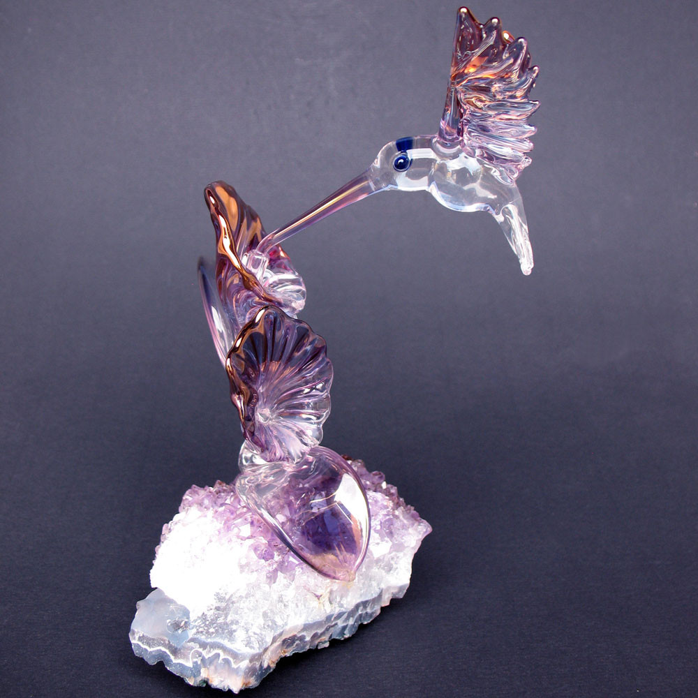 Hand Blown Glass Hummingbird Sculpture Prochaska Gallery