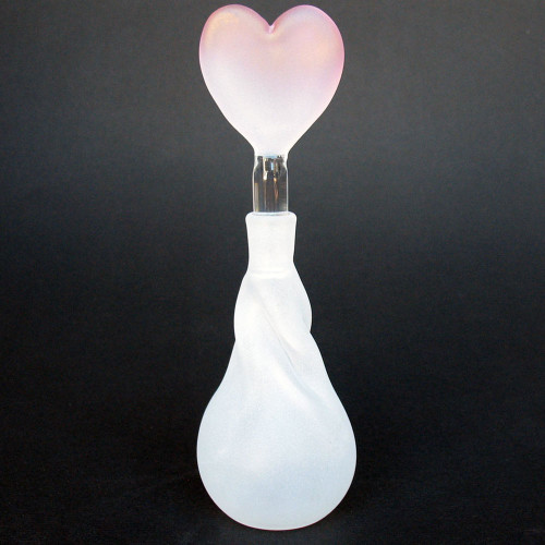 Hand Blown Glass Heart Perfume Bottle