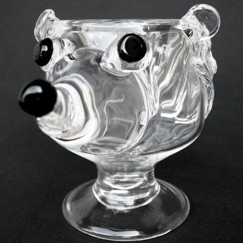 Hedgehog Coffee Mug Hand Blown Crystal Wine Glass