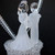 Bride and Groom Glass Wedding Cake Topper