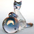 Hand Blown Glass Cat with Yarn Figurine