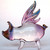 Hand Blown Glass Flying Pig